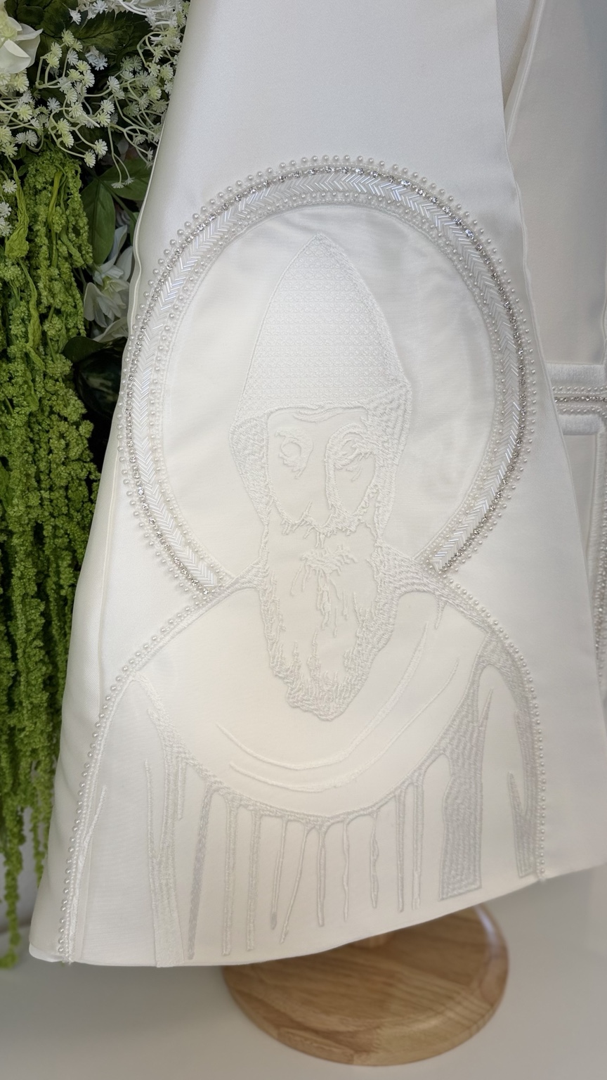 St. Charbel embroidery detail